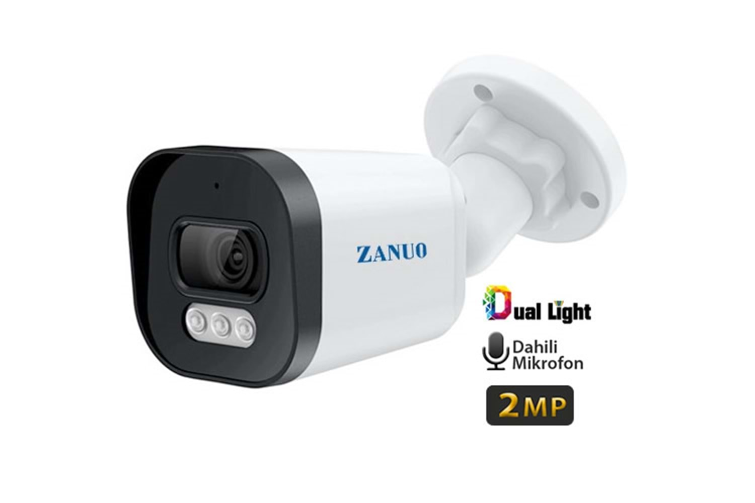 ZANUO ZN-IPC-B1210C-S2-AS-3.6MM 2MP DUAL LİGHT BULLET IP KAMERA( Dahili Mikrofon)