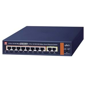 UPTECH SW108FGP-A 8 Port 10/100M PoE+ 2 Port 10/100/1000M AI Smart Ethernet Switch