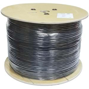 TRKLink CAT6 4x2x23AWG U/UTP PE CCA KABLO 305MT EKO MAKARA - SİYAH (OUTDOOR)