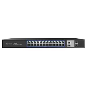 STONET P124GH 24 Port Fast Ethernet PoE Switch/802.3at/af, 2xGigabit uplink port, 2xSFPport