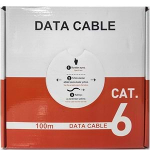 TRKLink CAT6 4x2x23AWG U/UTP CCA KABLO 100MT KUTU PVC