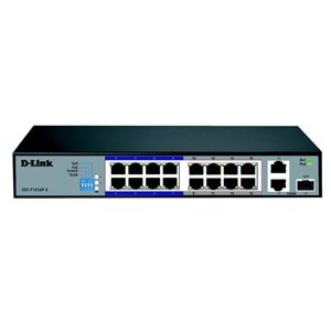 D-Link DES-F1016P-E 16 PORT 10/100 Base-T Long Range 250m POE+ Surveillance SWİTCH