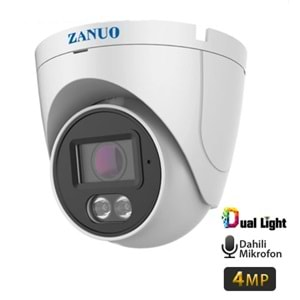 ZANUO ZN-IPC-E1410C-S2-AS-2.8MM 4MP DUAL LİGHT DOME IP KAMERA( Dahili Mikrofon)