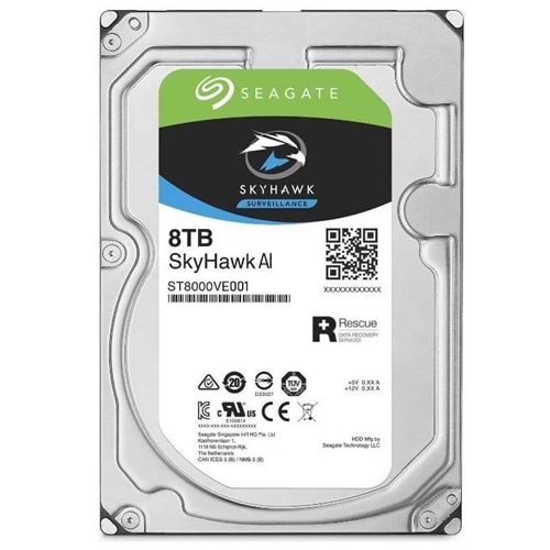 8TB SEAGATE SKYHAWK AI 3.5 7200R 256M ST8000VE001 ( 3 Yıl Garanti )