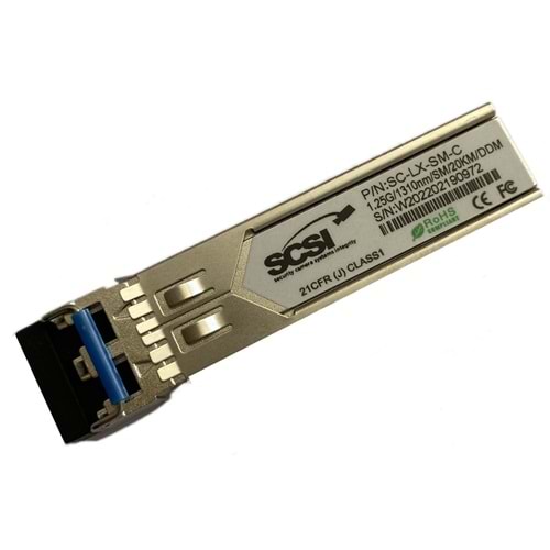 SCSI Network SC-LX-SM-C 1.25 SM SFP (Cisco markası ile uyumlu)