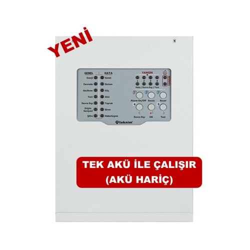 TEKNİM TFP-3124 4 BÖLGELİ KONVANSİYONEL YANGIN ALARM PANELİ.TEK AKÜ İLE ÇALIŞIR (AKÜ HARİÇ)