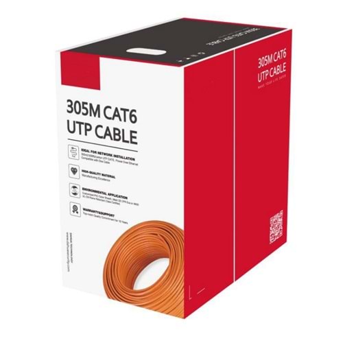 DAHUA PFM920I-6UN-C CAT6 UTP SAF BAKIR KABLO - TURUNCU (305Mt)