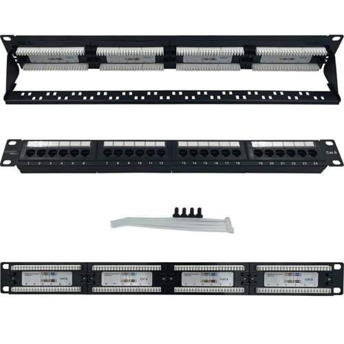 CAT6 UTP 24 PORT DOLU PATCH PANEL
