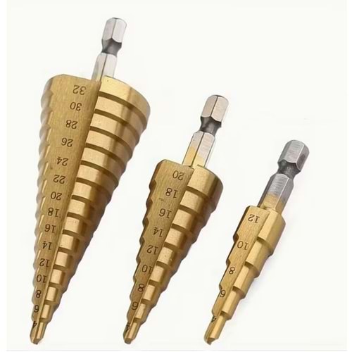 3 PARÇA KADEMELİ MATKAP UCU