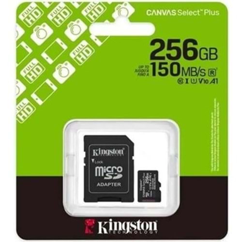 KİNGSTON 256GB mSD MİCRO SD CARD SDCS3/256GB CL10 (150MB/S)