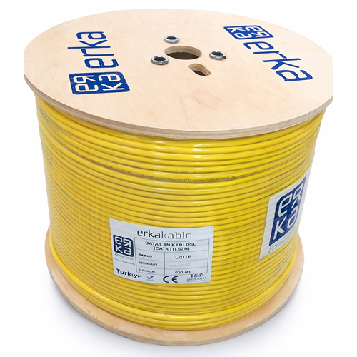 ERKA LAN CAT6 U/UTP BAKIR 500 METRE 4X2X23XAWG(HF) SARI (1L60-H140-0P1U)