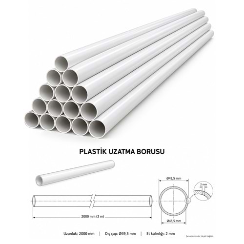 KameraKutusu TRK-FP-200CM PLASTİK UZATMA DÜZ BORU