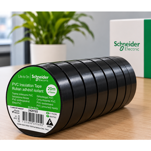 Schneider İZOLE ELEKTRİK BANDI- 19mmx20mt - Siyah - 8ADET