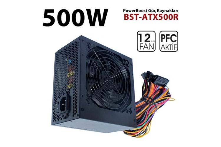 PowerBoost BST-ATX500R 500w 12cm Siyah Fan