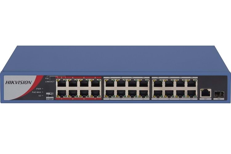 HİKVİSİON DS-3E0326P-E/M 24 PORT 10/100 POE 1xUPLİNK+1xSFP 230W L2 POE SWİTCH