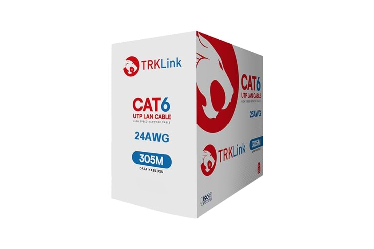 TRKLink CAT6 EKO 24AWG 0,51mm U/UTP CCA KABLO 305MT KUTU PVC