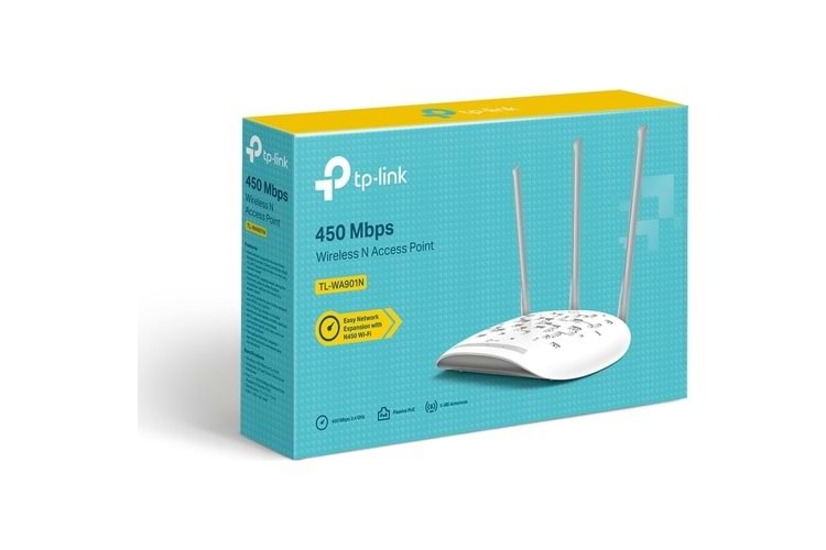 TP-LINK TL-WA901N 450MBPS 1PORT 3 ANTEN 5DBI 2.4GHz INDOOR ACCES POINT / REPEATER