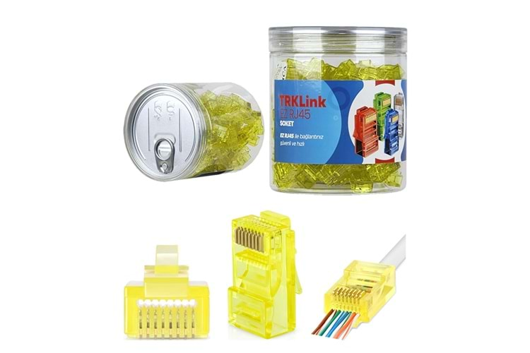 TRKLink EZ RJ45 KONNEKTÖR (SARI) 100 'lü PAKET