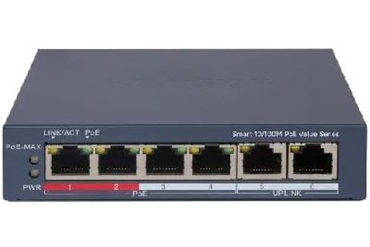 ** HİKVİSİON DS-3E1106P-EI/M 10/100 4 PORT POE SWİTCH