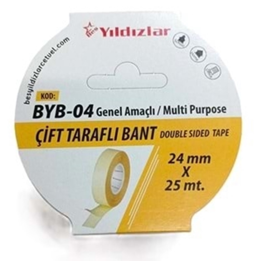 YILDIZLAR ÇİFT TARAFLI BANT 24X25 MT BYB 04