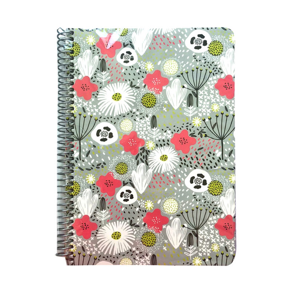 Lizy Collection Spiralli Defter SPRB5 - Kırmızı Beyaz Çiçekler