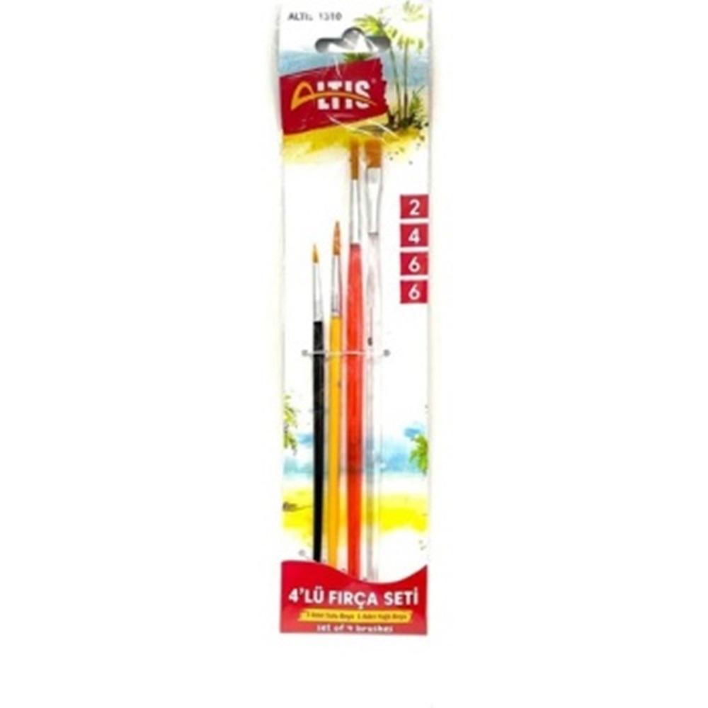 Altis 4 lü Fırça Seti 3 Adet Sulu Boya + 1 Adet Yağlı Boya