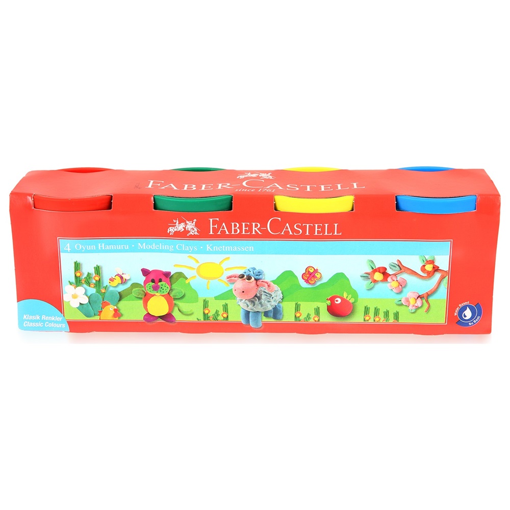 Faber Castell Oyun Hamuru Klasik Renkler 4 lü 100gr