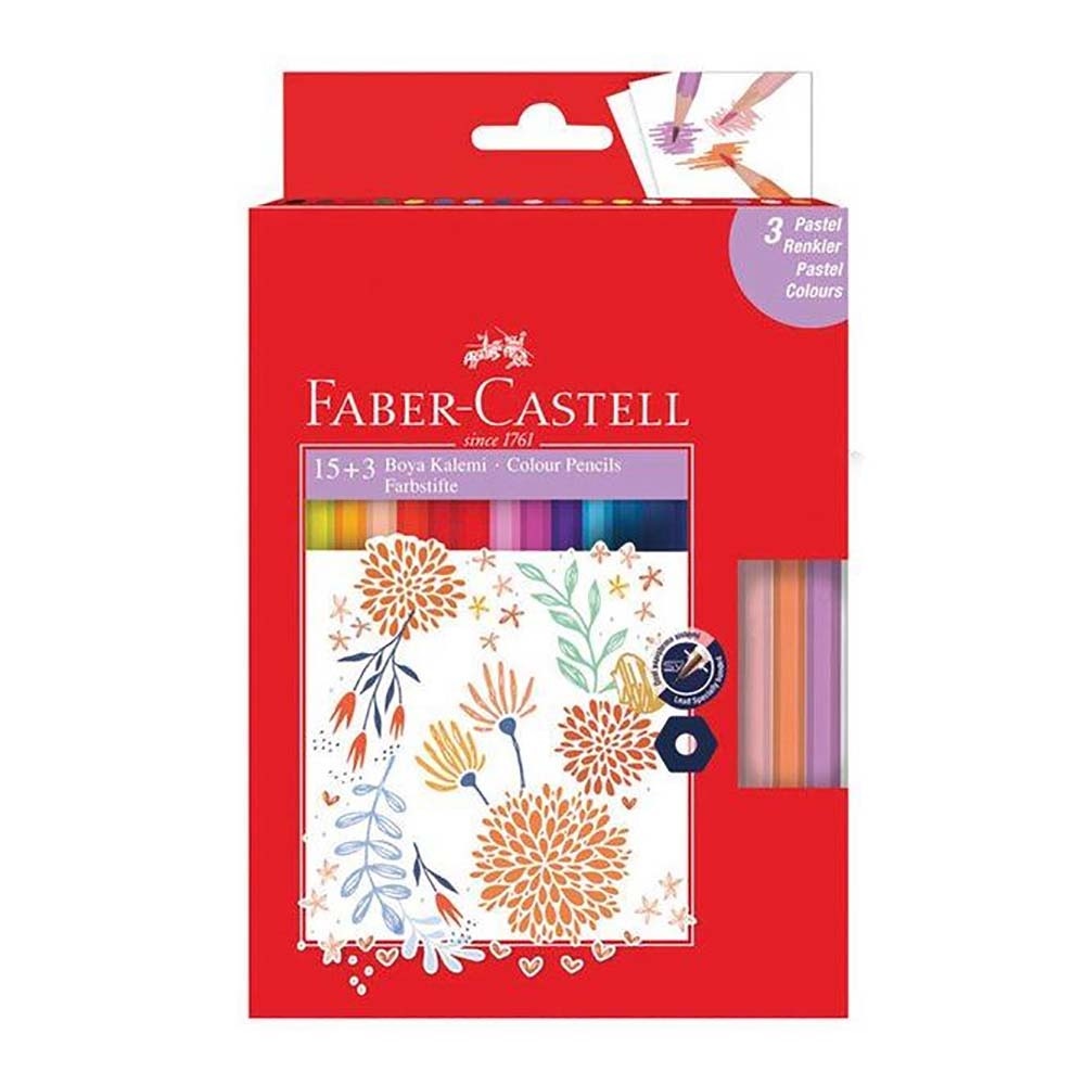 Faber Castell Boya Kalemi 15+3 Pastel Renkler