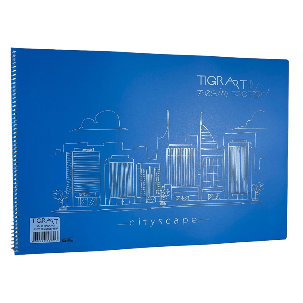 Tigra 35x50 PP Kapak 25 Yp Resim Defteri - Mavi