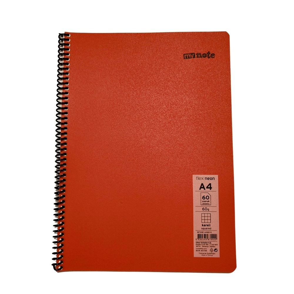 Mynote Flex Neo Defter A4 60 Yp Kareli - Kırmızı