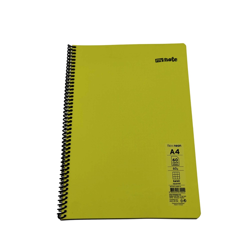 Mynote Flex Neo Defter A4 60 Yp Kareli - Sarı