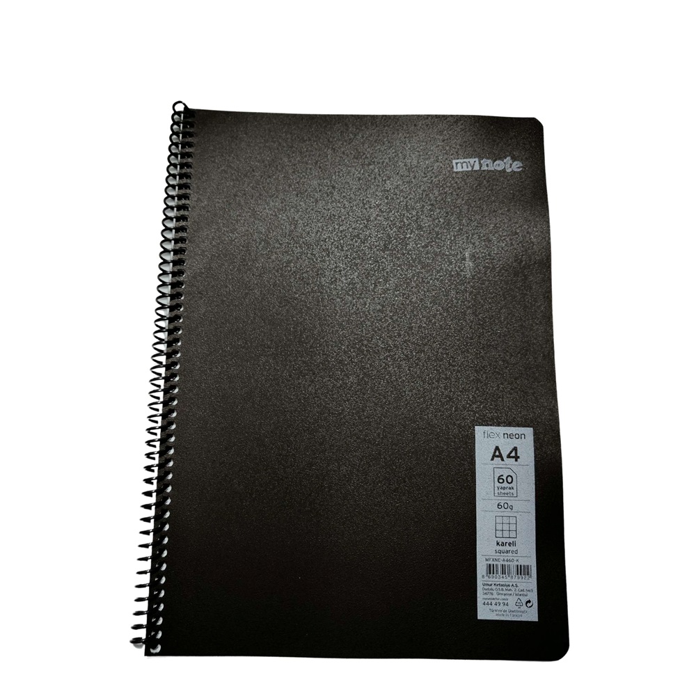 Mynote Flex Neo Defter A4 60 Yp Kareli - Siyah