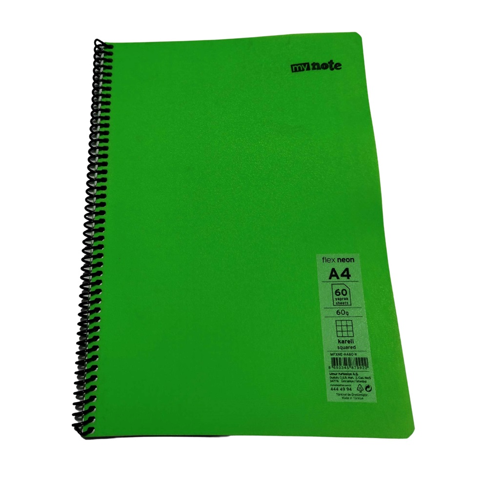 Mynote Flex Neo Defter A4 60 Yp Kareli - Yeşil