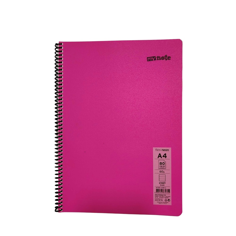 Mynote Flex Neo Defter A4 80 Yp Çizgili - Pembe