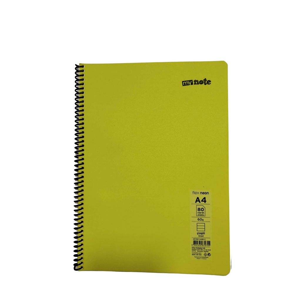 Mynote Flex Neo Defter A4 80 Yp Çizgili - Sarı