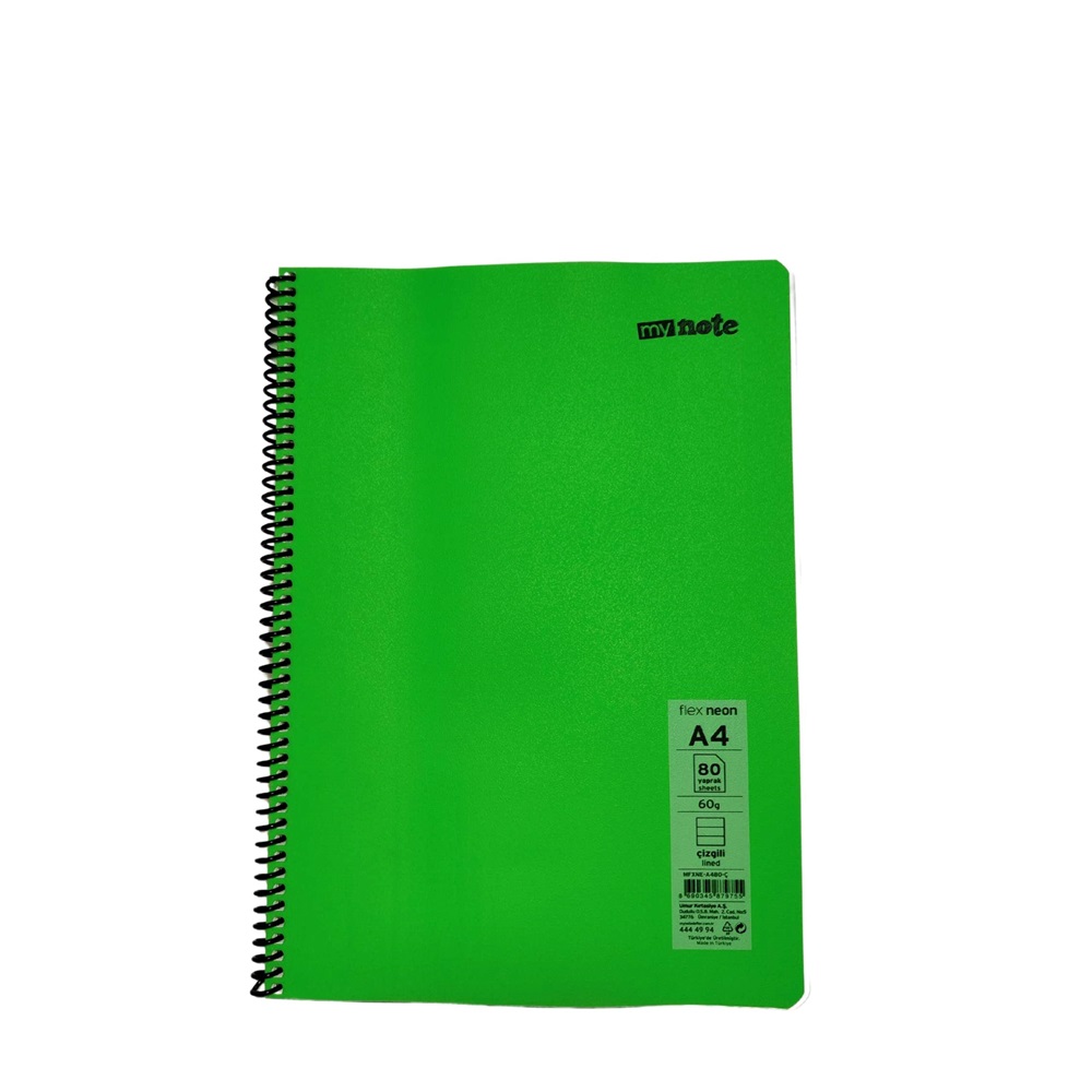 Mynote Flex Neo Defter A4 80 Yp Çizgili - Yeşil