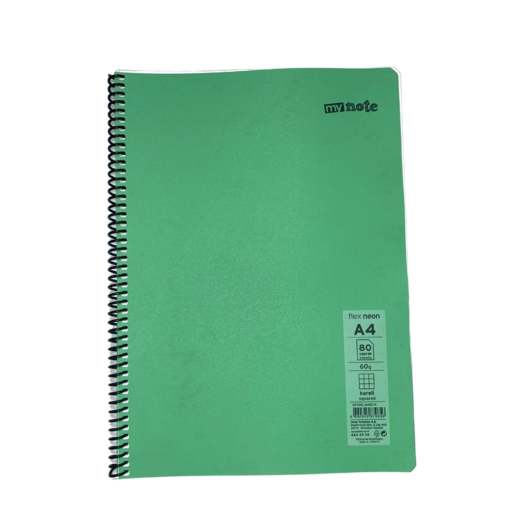 Mynote Flex Neo Defter A4 80 Yp Kareli - Yeşil