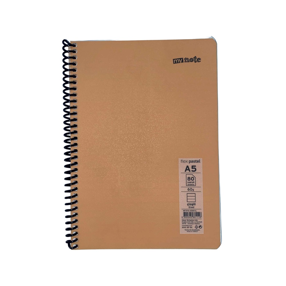 Mynote Flex Pastel A5 Defter Çizgili 80 yp - A580-Ç - Turuncu