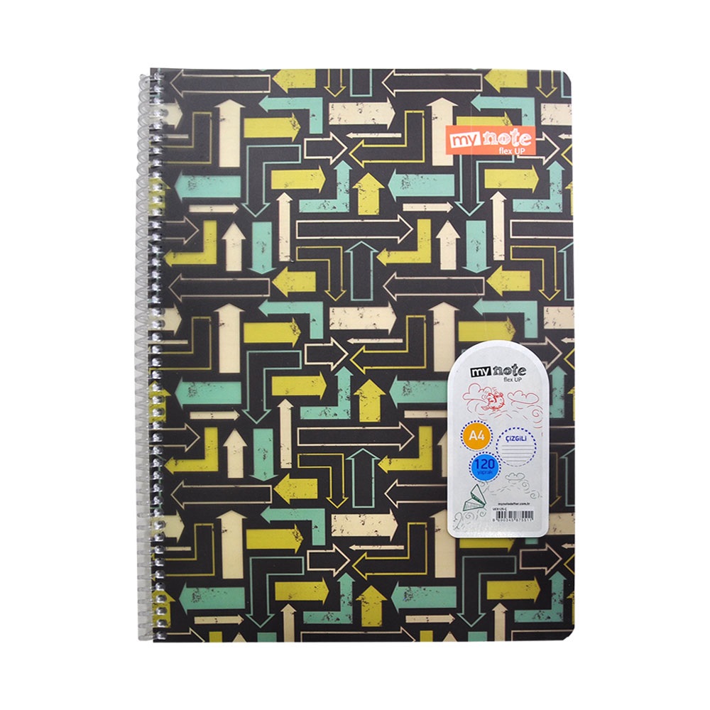 Mynote Flex Up Defter A4 120 Yp Çizgili Spiralli - Ok Yönleri