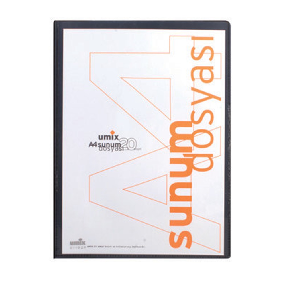 Umix Önden Cepli Sunum Dosyası A3 10 lu Siyah