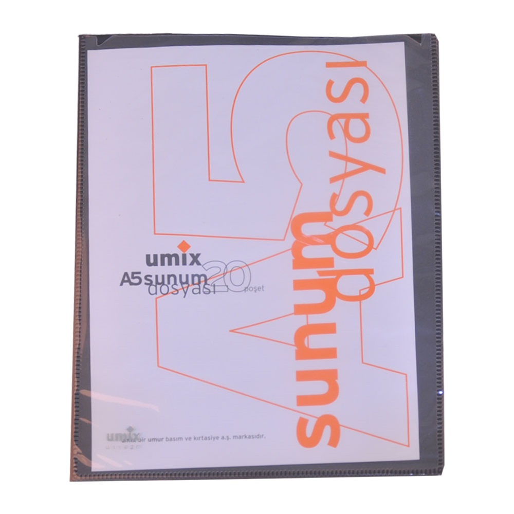 Umix Önden Cepli Sunum Dosyası A3 20 li Siyah