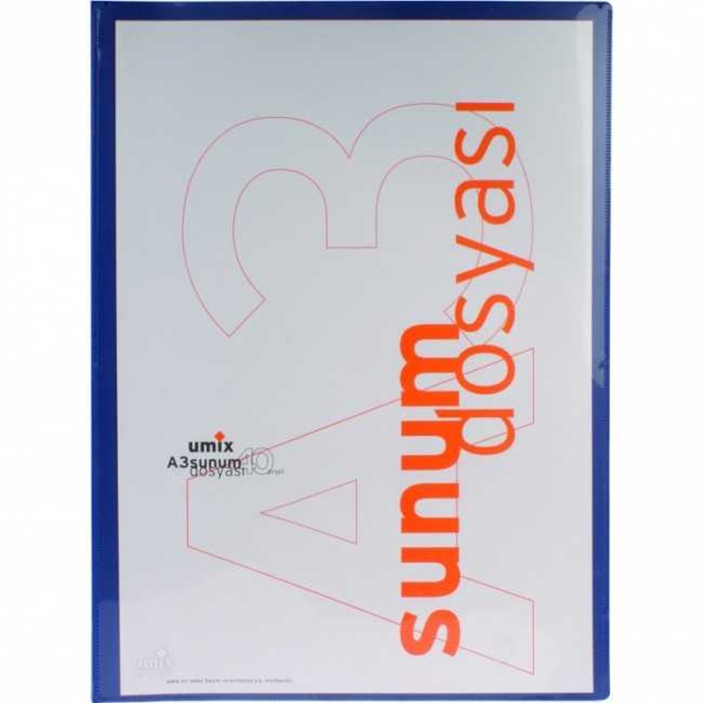 Umix Önden Cepli Sunum Dosyası A3 40 lı Lacivert