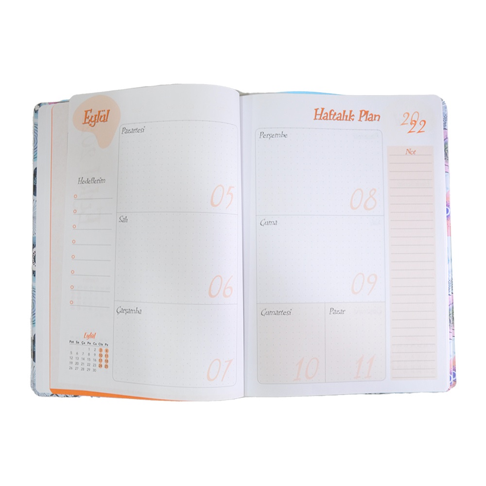 Lizy 17x24 Akademik Ajanda 2023 Eylül-2024 Aralık- Mor Papatyalar