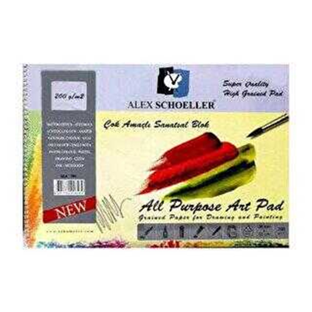 Alex Schoeller 35x50 200 gr Çok amaçlı spiralli resim defteri 15 yp ALX-892/45