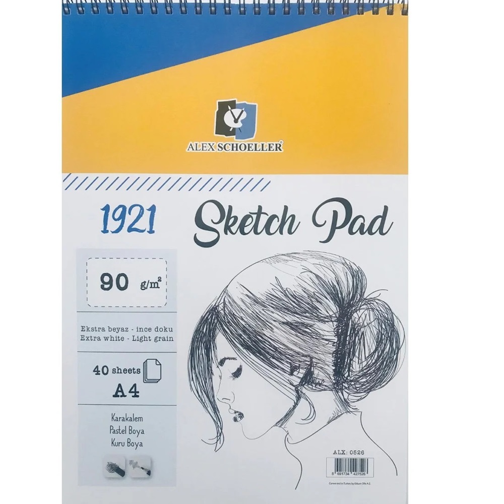 Alex Schoeller A4 90 gr Spiralli Sketch Pad 40lı ALX-0526