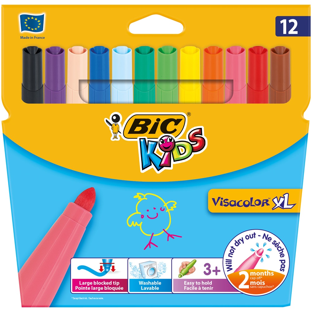 Bic Kids Visacolor XL 12 li Jumbo Keçeli Kalem