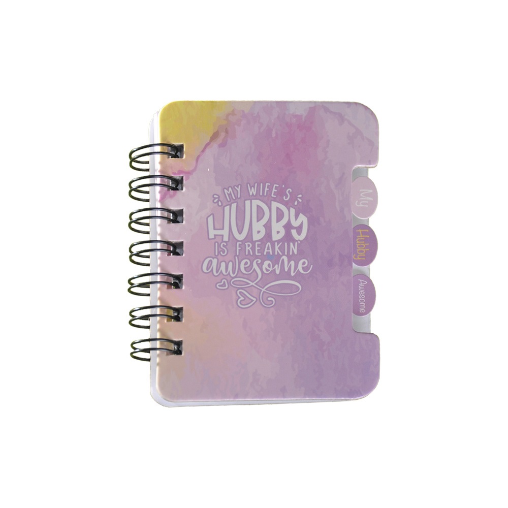 Mikro Desenli Ayraçli Not Defteri Telli Çizgili - NT-03 - Wings She Flies Mor Pembe - A7 - 60 Yp