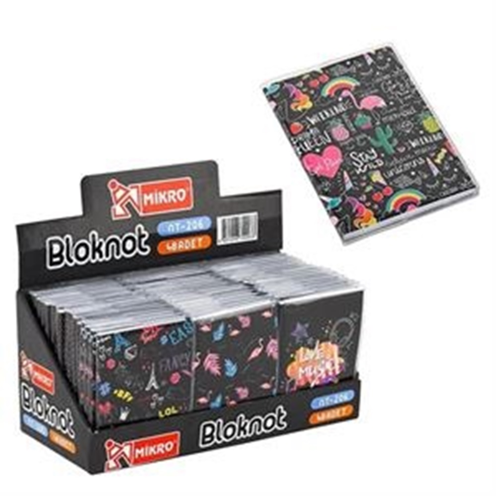 Mikro Bloknot Çizgili - NT-206 -Love Music- Siyah - A7