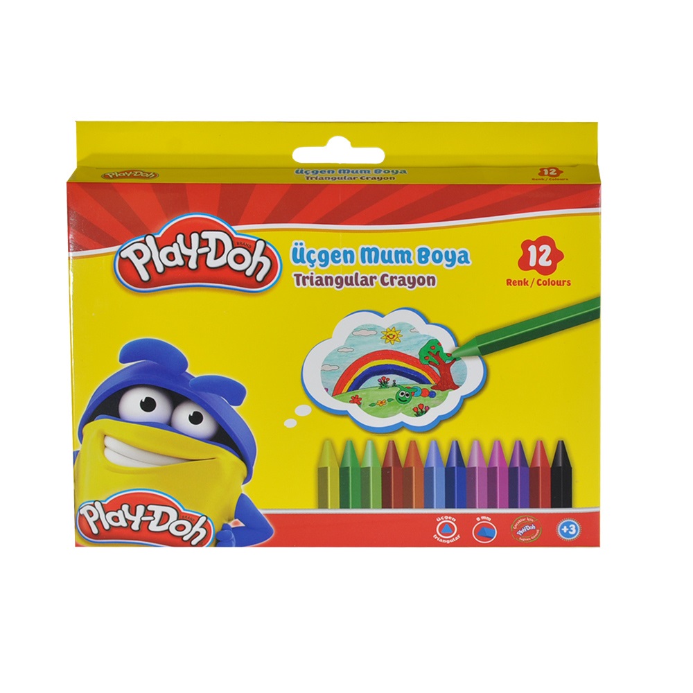 Play-Doh Üçgen Crayon Mum Boya 12 Renk