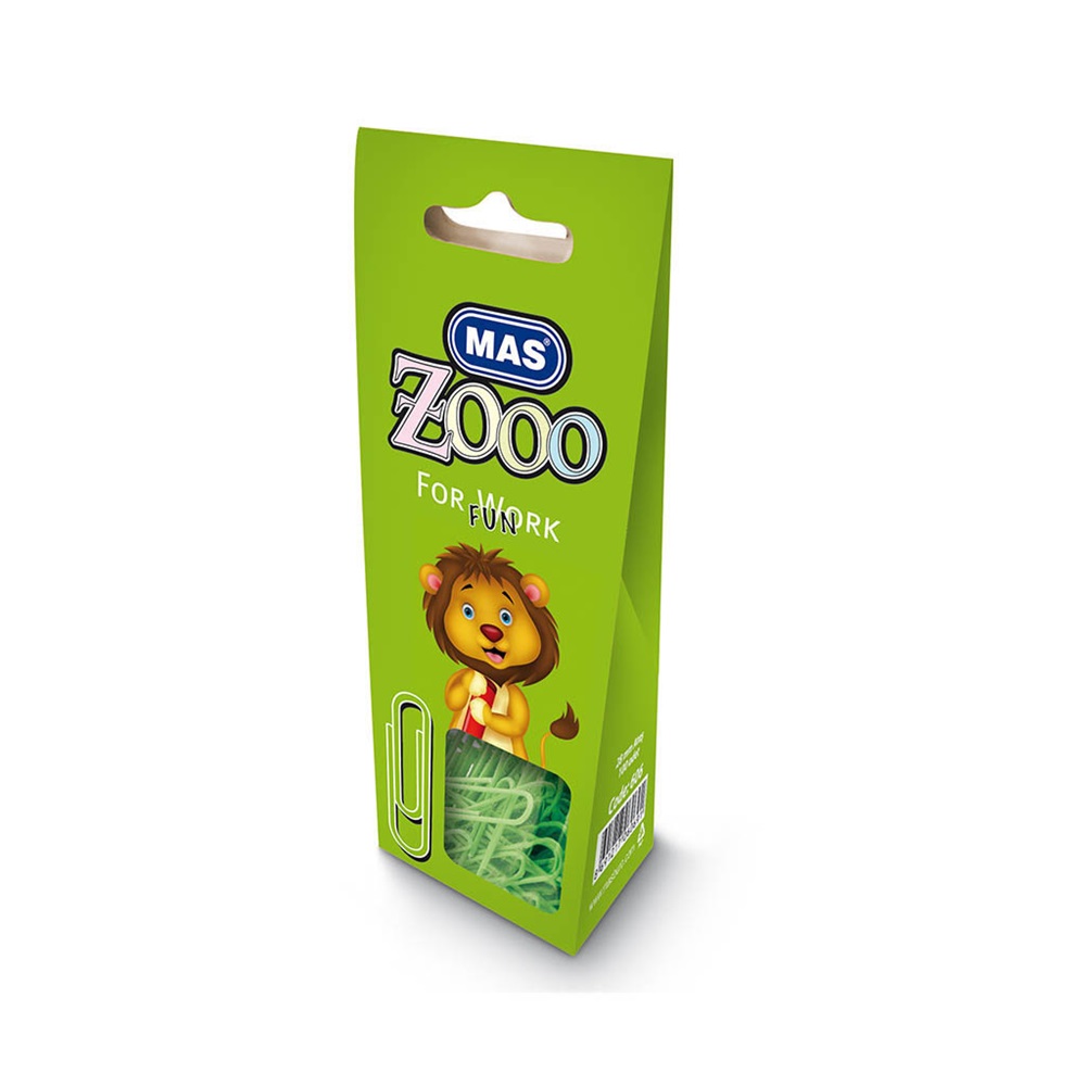 Mas Zoo Karton Pakette Plastik Kaplı Ataş No: 3 (Yeşil)